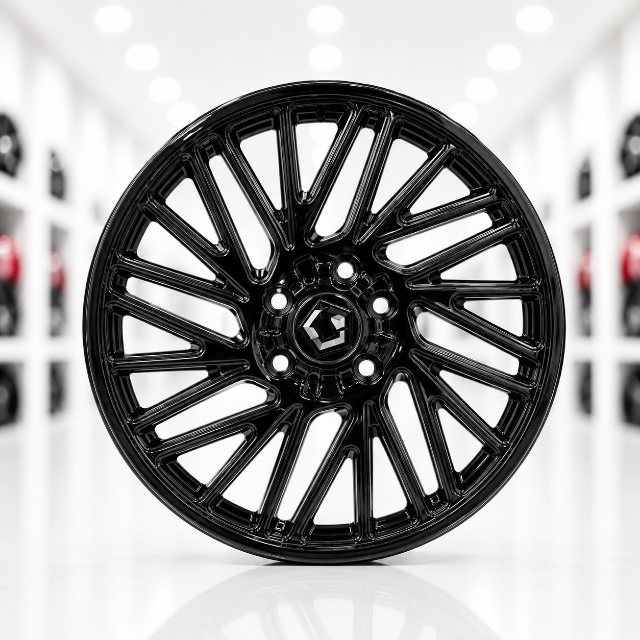 Gloss black multi-spoke mesh alloy wheel