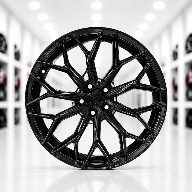 Gloss black split-spoke alloy wheel